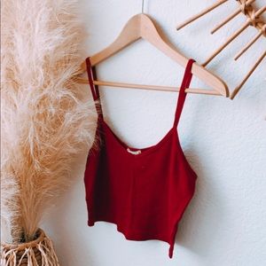 RED cropped tank